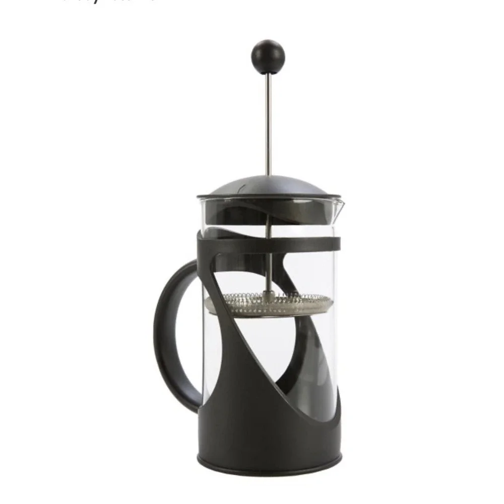 French Press Coffee Maker Black Glass Stainless Steel Mesh Filter Cafetiere 12oz